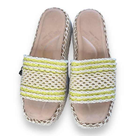 New Rag & Bone Logan Platform Slide Crochet Platform Sandal Slides Size 8.5 US - Picture 5 of 10